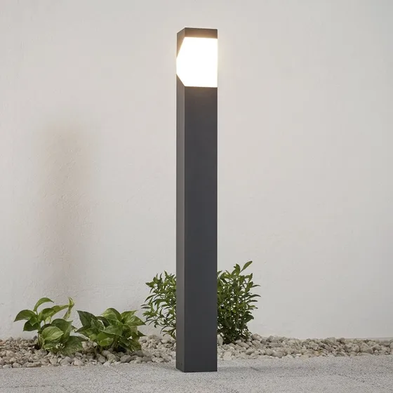 Lucande Kiran Tuinpadverlichting - 100 cm - Grijs - Aluminium