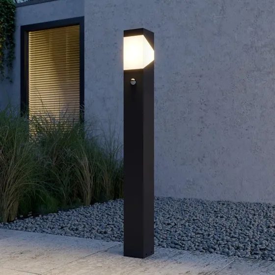 Lucande Kiran Tuinpadverlichting 100 cm - Grijs/Zwart - Sensor