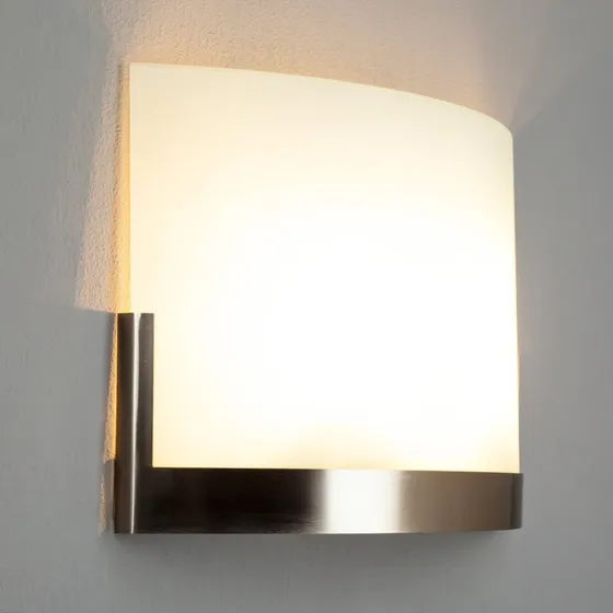 Lindby Wandlamp Karla - Wit/Nikkel - 35 cm - Glas