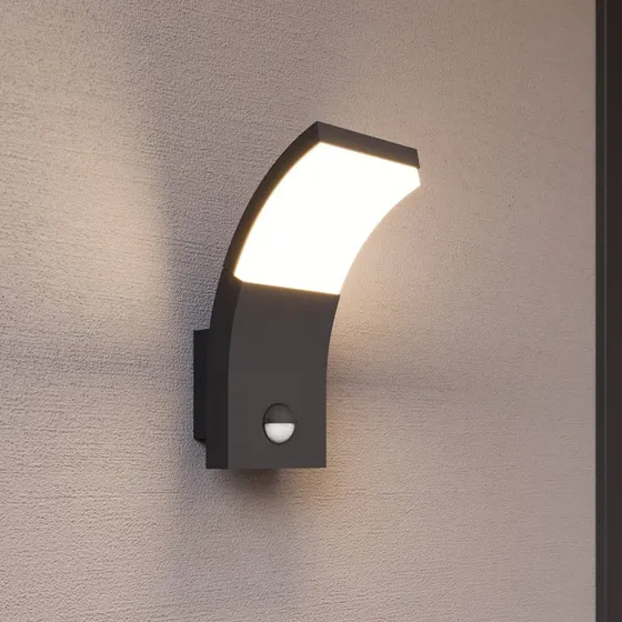 Lucande Timm Buitenwandlamp met Bewegingssensor, Antraciet, 20cm