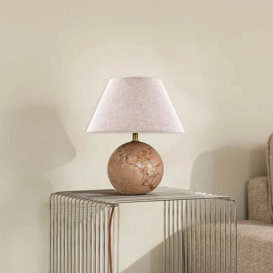 Globen Lighting tafellamp Castello, roze marmer, 28 cm