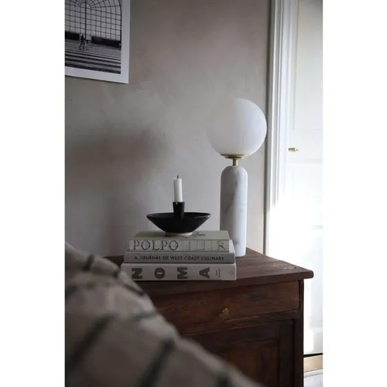 Globen Lighting Torrano tafellamp - Wit - Marmer & Glas