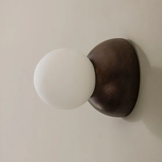 Globen Lighting wandlamp Torrano, eikenhout, Ø 13 cm, IP44