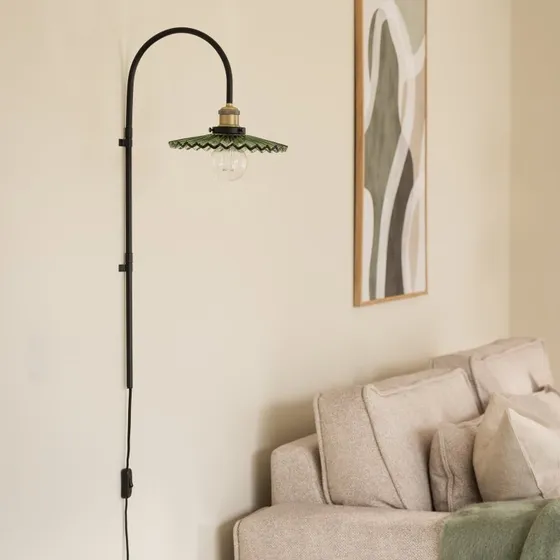 Globen Lighting Cobbler 75 wandlamp - Groen glas & zwart