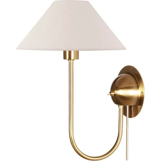 Globen Lighting Iris wandlamp - Crème - Messing & Katoen
