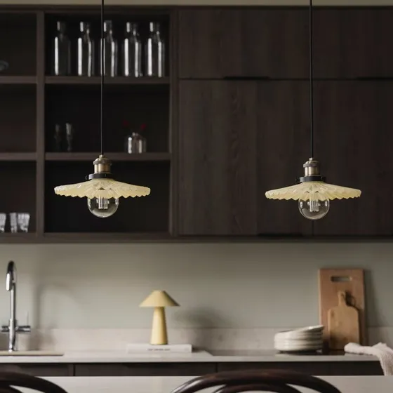 Globen Lighting hanglamp COBBLER, crème/oud messing, Ø 25 cm