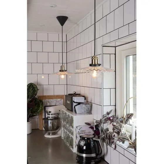 Globen Lighting Cobbler 25 Hanglamp - Helder Glas & Antiek Messing