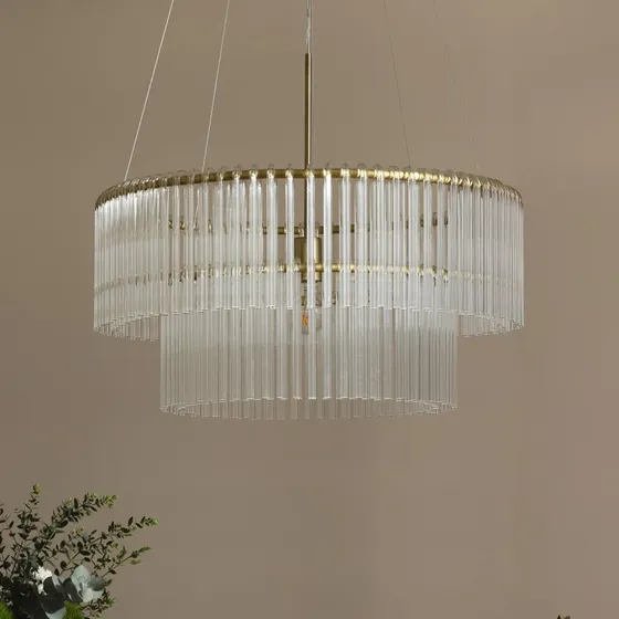 Globen Lighting hanglamp HOOK 60 - Glas & Geborsteld Messing