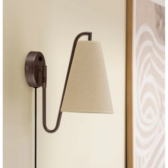 Globen Lighting wandlamp Lou, brons/wit, Ø 14 cm