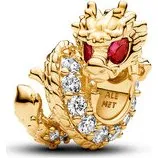 Pandora Dragon Bead 763069C01 Verguld met Rode Kristallen