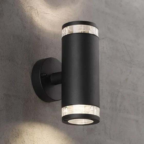 Nordlux Wandlamp Birk Buiten - Zwart - 2-Lamps