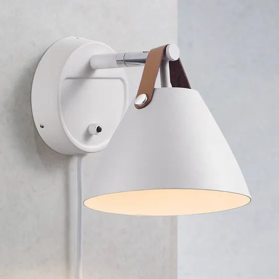 DFTP by Nordlux Wandlamp Strap, Wit/Opaal met Leren Riem