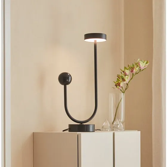 AYTM Grasil Tafellamp Zwart - Marmeren voet - 56 cm