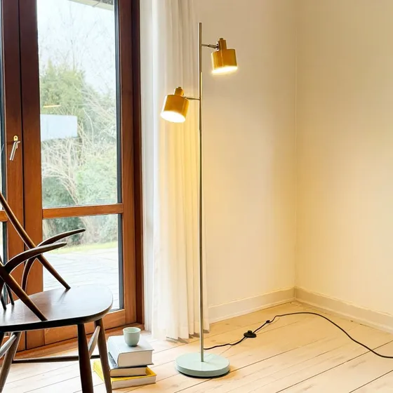 Dyberg Larsen Ocean Vloerlamp - Curry/Turquoise - Retro Design
