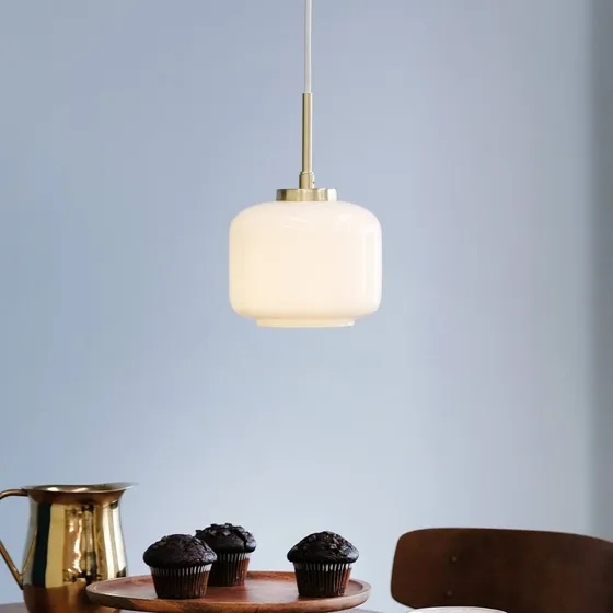 Dyberg Larsen Arp Hanglamp Ø15 - Opal Glas & Messing