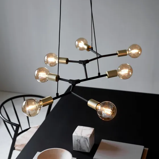 Nordlux Hanglamp Josefine - Zwart - 7 Lampen
