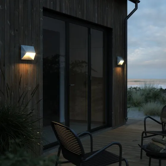 Nordlux Buitenwandlamp Pontio 27, verzinkt aluminium, grijs