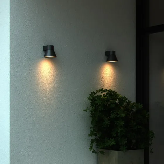 Nordlux Kyklop Cone Buitenwandlamp - Zwart - Aluminium