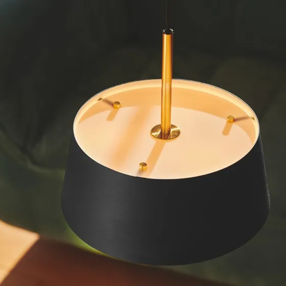 Nordlux Clasi Hanglamp Zwart Ø 30cm met Messing Details