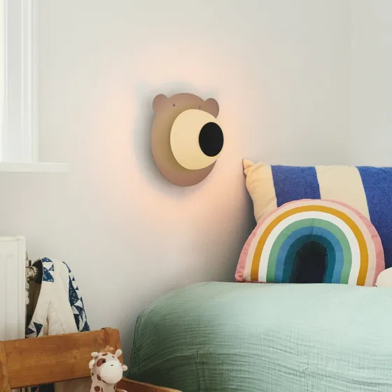 Nordlux Bruna Bear Wandlamp - Bruin - Kinderkamer