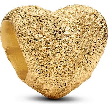 Pandora Textured Heart 14k Vergulde Mini Bedel 764000C00