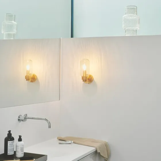 Nordlux Tutan Wandlamp - Messing & Glas - IP44