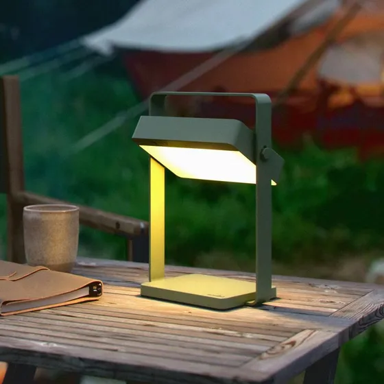 Nordlux Saulio LED tafellamp - Olijfgroen - IP44 - Aluminium