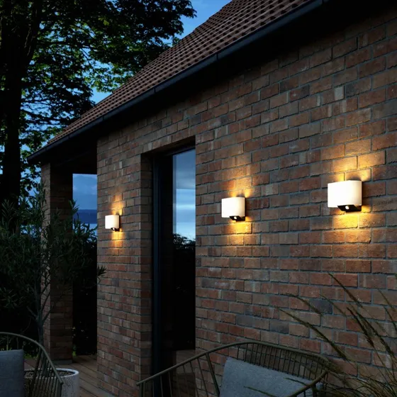 Nordlux Piola LED Buiten Wandlamp met Sensor - Wit