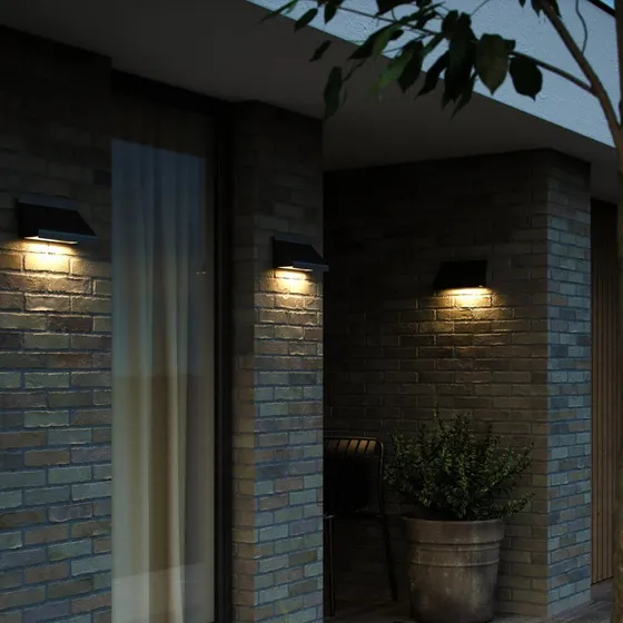 Nordlux Tadas Buitenwandlamp - Zwart - Aluminium & Glas