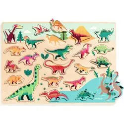 Djeco Houten Puzzel Dinosaurussen (22 stukjes)