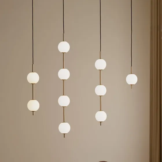 UMAGE Audrey LED hanglamp, messing, 3-lamps, Ø 12 cm