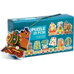 Djeco Puzzel Ik Tel DJ08194  20 stukjes houten treinpuzzel