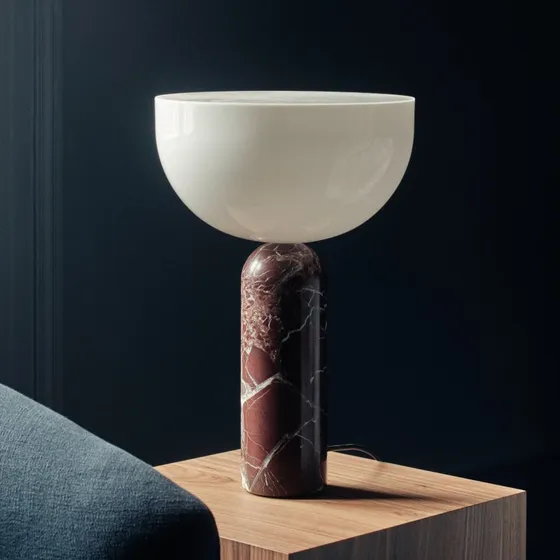 New Works Kizu Large Tafellamp - Rosso Levanto Marmer