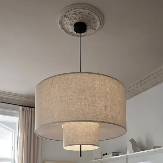 New Works Margin Hanglamp Beige Canvas Ø90 cm
