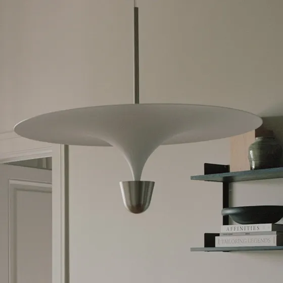 New Works Kantarell LED hanglamp, Ø 60 cm, Nikkel
