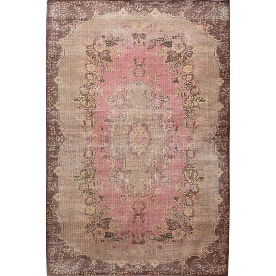 HKliving Wool Knotted Vloerkleed 200x300cm Floral Pink