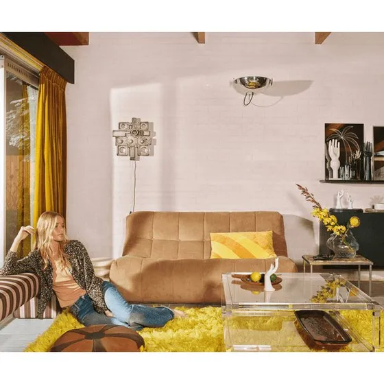 HKliving Fluffy Vloerkleed 150x240 cm Geel