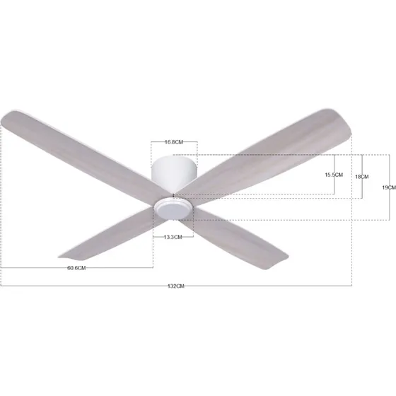 Beacon Airfusion Fraser Plafondventilator Ø 132 cm - Wit/Eiken