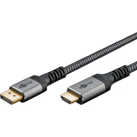 Goobay Plus DisplayPort naar HDMI 4K@60Hz 3m Sharkskin Grey