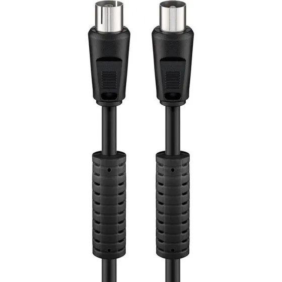 Goobay 50728 Coaxkabel 1,5 m zwart met ferrietkern