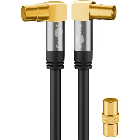 Goobay 70464 Coaxkabel 3 m Zwart 4x Afgeschermd