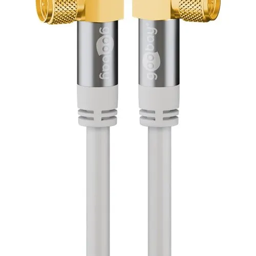 Goobay 70483 Coaxkabel 2 m Wit F-stekker haaks