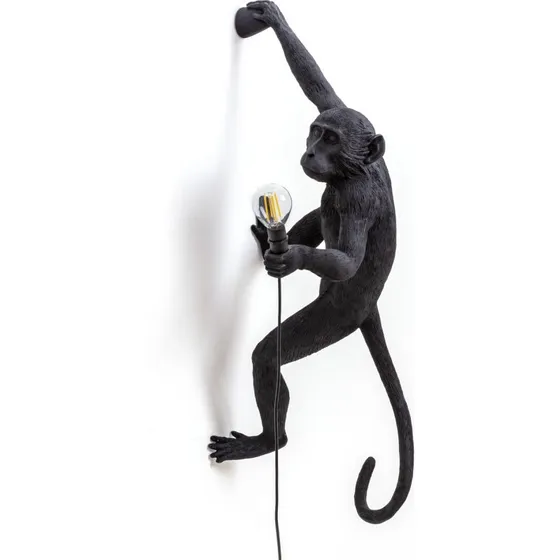 Seletti Monkey Lamp Wandlamp Rechts - Zwart