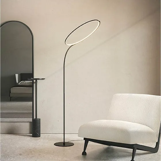 kdln Poise LED vloerlamp - Zwart - Dimbaar - 196 cm