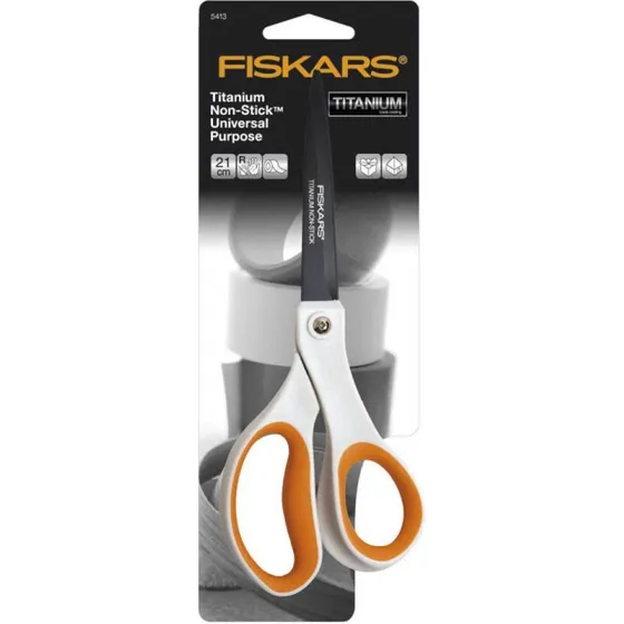 Fiskars Titanium Non-Stick Schaar 21 cm Wit-Oranje
