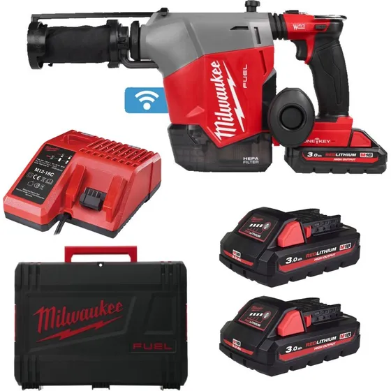 Milwaukee M18 FHAFOH16-302X FUEL 18V SDS-Plus Boorhamer met Stofafzuiging