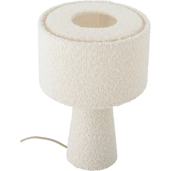 Bloomingville Emmie Tafellamp, Wit, Boucl-look