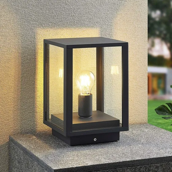 Lindby Giavanna Sokkellamp - Antraciet - 29 cm - IP44