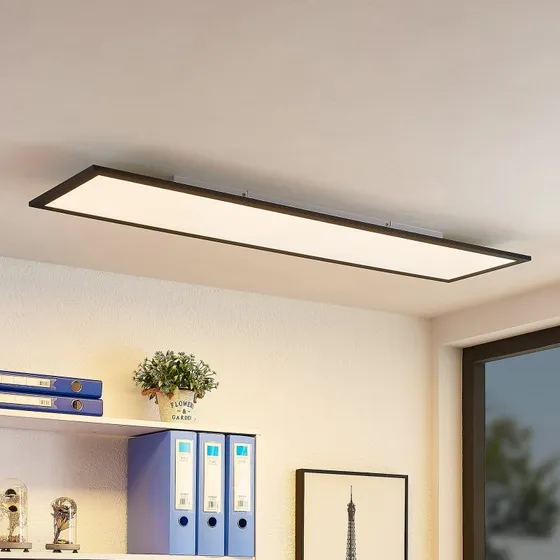 Lindby Nelios LED-paneel - Zwart - 120x30 cm - 4000K