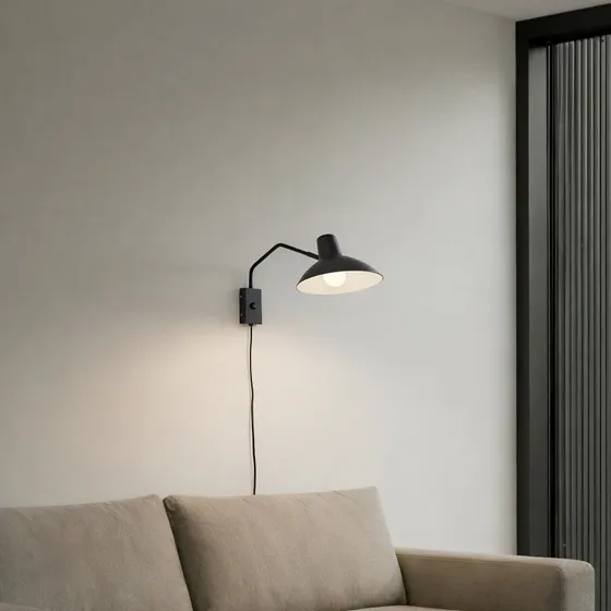 Lindby Wandlamp Adrik - Zwart - Modern Metaal
